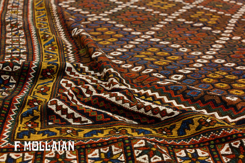 Antico Persiano Afshari Sumak kilim con disegno Tribale n°:49404343